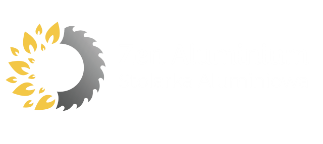 Логотип zen aluminium на білому тлі алюмінієвої столярки